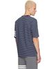Thom Browne Thom Browne Navy & White Jersey 4-Bar Knit Pocket T-shirt - 3