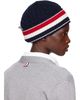 Thom Browne Thom Browne Navy Cable & Rib Merino Wool RWB Stripe Beanie - 3