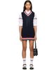 Thom Browne Thom Browne Navy Cricket RWB Stripe Baby Ladder Cable Minidress - 1