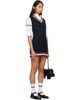 Thom Browne Thom Browne Navy Cricket RWB Stripe Baby Ladder Cable Minidress - 2