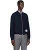 Thom Browne Thom Browne Navy Funnel Neck RWB Tipping Zip Jacket - 2