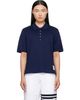 Thom Browne Thom Browne Navy Jersey Ottoman 4-Bar Polo - 1