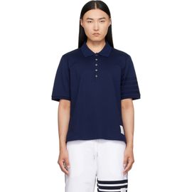 Thom Browne Thom Browne Navy Jersey Ottoman 4-Bar Polo