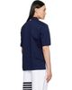 Thom Browne Thom Browne Navy Jersey Ottoman 4-Bar Polo - 3