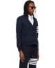 Thom Browne Thom Browne Navy Loopback 4-Bar Boat Embroidery Cardigan - 2