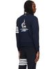 Thom Browne Thom Browne Navy Loopback 4-Bar Boat Embroidery Cardigan - 3