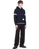 Thom Browne Thom Browne Navy Loopback Jersey Armband Oversized Hoodie - 4