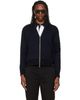 Thom Browne Thom Browne Navy Ottoman Milano Stitch 4-Bar Bomber Jacket - 1