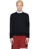 Thom Browne Thom Browne Navy Ottoman Milano Stitch 4-Bar Bomber Sweater - 1