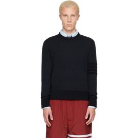 Thom Browne Thom Browne Navy Ottoman Milano Stitch 4-Bar Bomber Sweater
