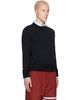 Thom Browne Thom Browne Navy Ottoman Milano Stitch 4-Bar Bomber Sweater - 2