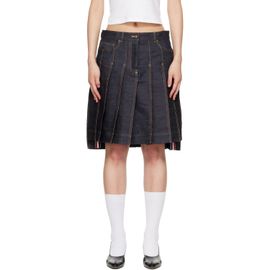 Thom Browne Thom Browne Navy Pleated Denim Miniskirt