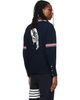 Thom Browne Thom Browne Navy RWB Armband Lobster Jersey Cardigan - 3