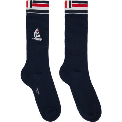 Thom Browne Thom Browne Navy RWB Funmix Athletic Socks