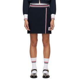 Thom Browne Thom Browne Navy RWB Trim Wrap Miniskirt