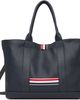 Thom Browne Thom Browne Navy Soft Pebble Grain Leather Small Tool Tote - 1