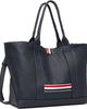 Thom Browne Thom Browne Navy Soft Pebble Grain Leather Small Tool Tote - 2