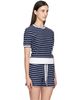 Thom Browne Thom Browne Navy Striped Honeycomb Rib T-shirt - 2