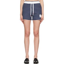 Thom Browne Thom Browne Navy Striped Honeycomb Shorts