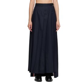 Thom Browne Thom Browne Navy Super 120's Twill Pleated Maxi Skirt