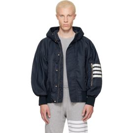 Thom Browne Thom Browne Navy Tech Twill Blouson Jacket