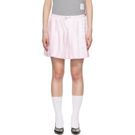 Thom Browne Thom Browne Pink Oxford 4-Bar Drawstring Pleated Miniskirt