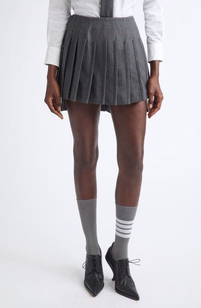 Thom Browne Thom Browne Plaid Low Rise Pleated Miniskirt