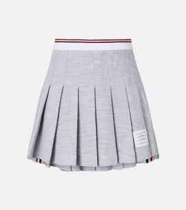 Thom Browne Thom Browne Pleated cotton-blend tweed miniskirt