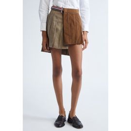 Thom Browne Thom Browne Pleated Mixed Media Miniskirt 