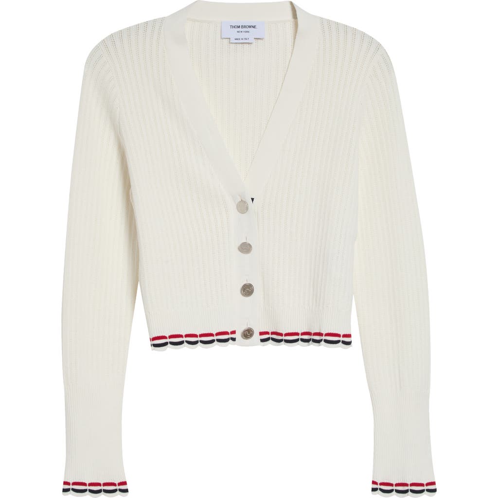 Thom Browne Thom Browne Pointelle Rib Stitch Cardigan