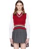 Thom Browne Thom Browne Red Hector Pointelle V-Neck Vest - 1
