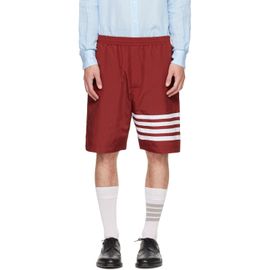 Thom Browne Thom Browne Red Ripstop 4-Bar Track Shorts