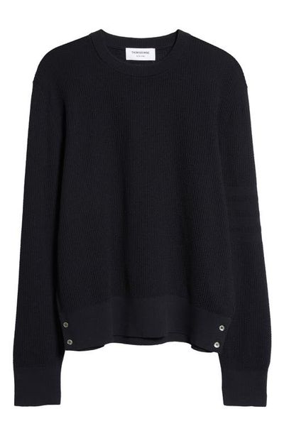 Thom Browne Thom Browne Relaxed Fit Open Stitch Virgin Wool Sweater