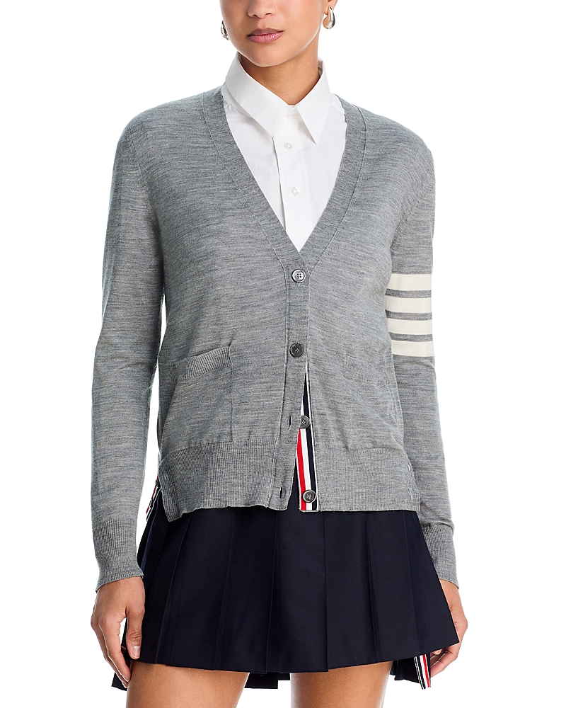 Thom Browne Thom Browne Relaxed Fit V Neck Wool Cardigan