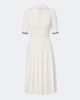 Thom Browne Thom Browne Ribbed-knit pointelle cotton polo dress - 1
