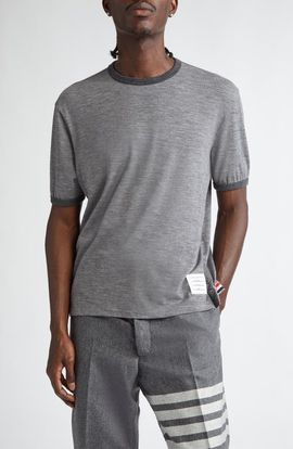 Thom Browne Thom Browne Ringer Stretch Wool T-Shirt