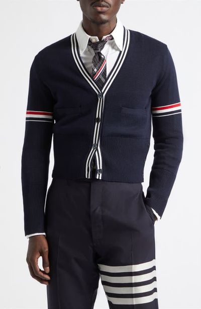 Thom Browne Thom Browne Sailboat Jacquard Cotton Cardigan