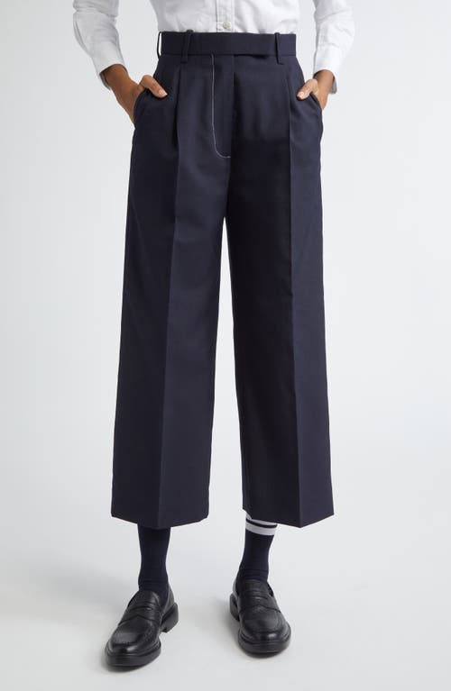 Thom Browne Thom Browne School Uniform Pleated High Waist Crop Pants