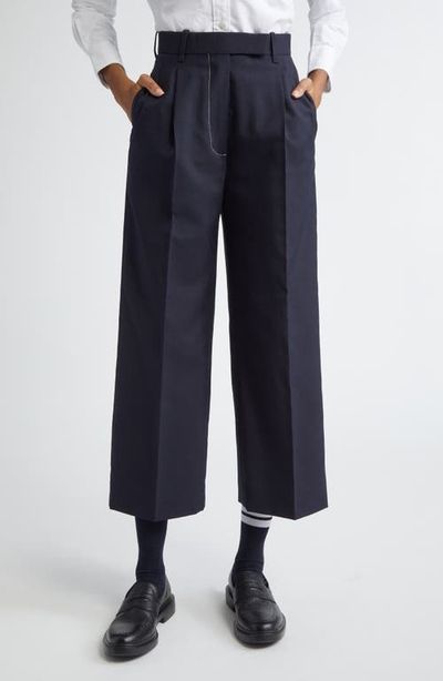 Thom Browne Thom Browne School Uniform Pleated High Waist Crop Pants