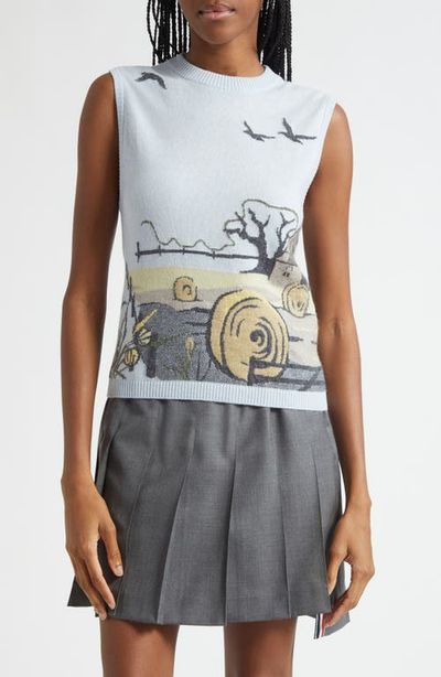 Thom Browne Thom Browne Seasonal Print Sleeveless Cashmere Sweater