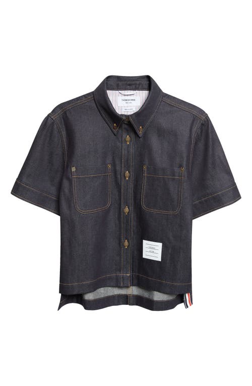 Thom Browne Thom Browne Short Sleeve Denim Button-Down Shirt