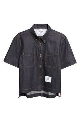 Thom Browne Thom Browne Short Sleeve Denim Button-Down Shirt