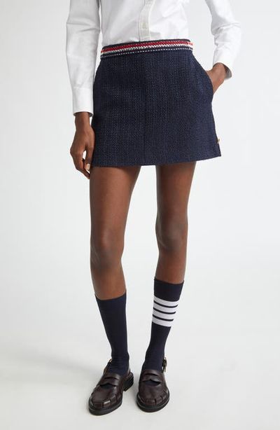 Thom Browne Thom Browne Side Tab Tweed Miniskirt