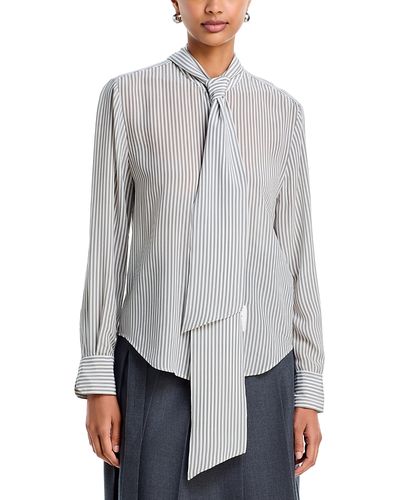 Thom Browne Thom Browne Silk Scarf Tie Blouse