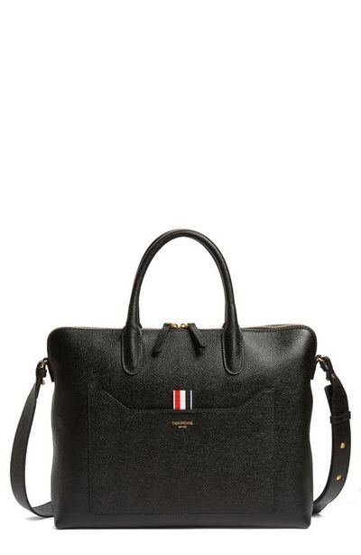 Thom Browne Thom Browne Slim Pebbled Leather Briefcase
