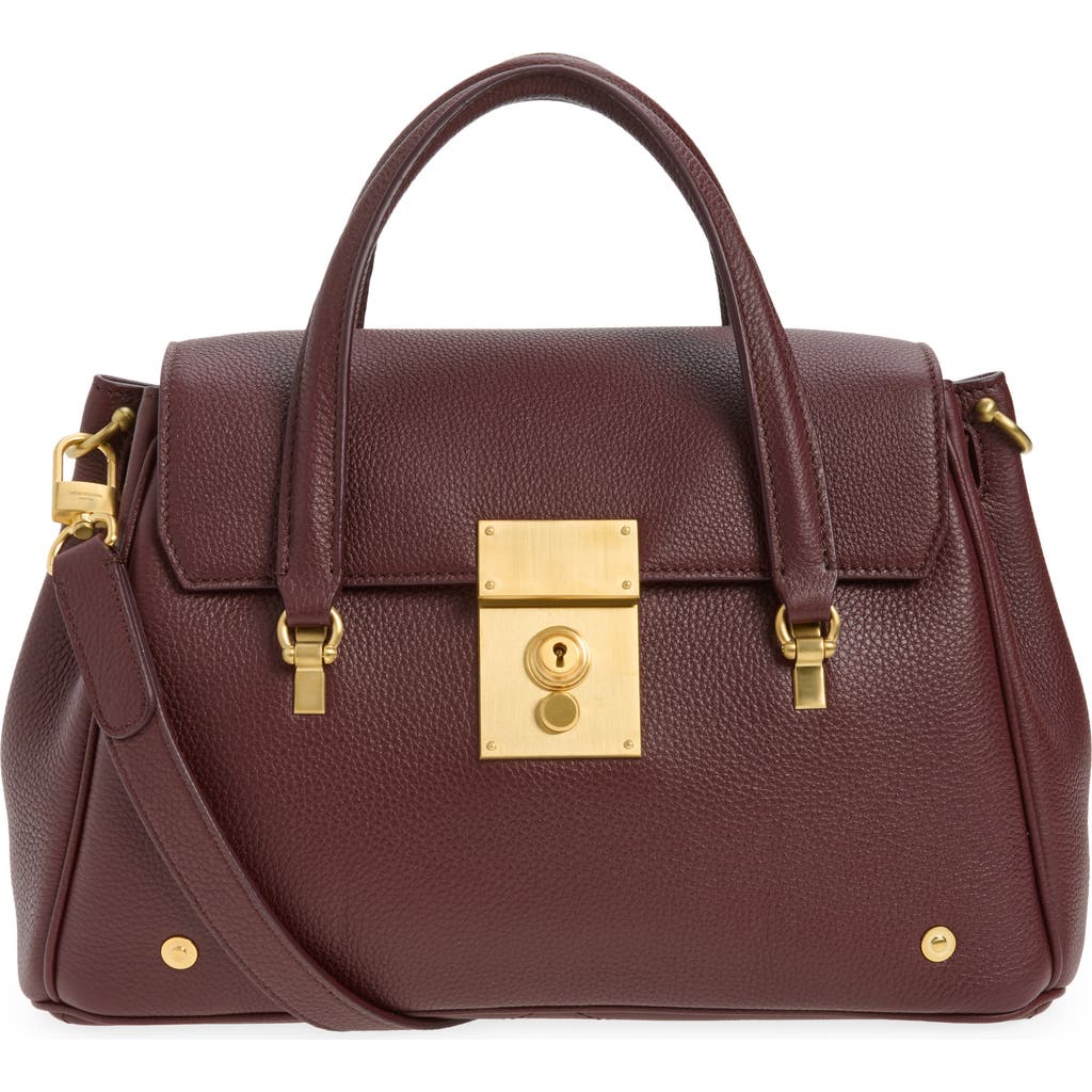 Thom Browne Thom Browne Small Bolton Soft Pebble Grain Leather Top Handle Bag