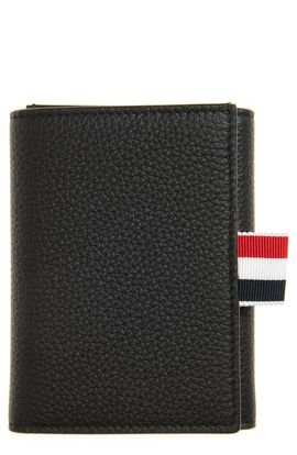 Thom Browne Thom Browne Snap Soft Pebble Leather Trifold Wallet