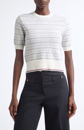 Thom Browne Thom Browne Snowflake Fair Isle Jersey T-Shirt