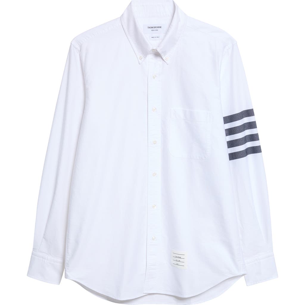Thom Browne Thom Browne Straight Fit 4-Bar Cotton Oxford Poplin Button-Down Shirt