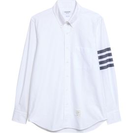 Thom Browne Thom Browne Straight Fit 4-Bar Cotton Oxford Poplin Button-Down Shirt